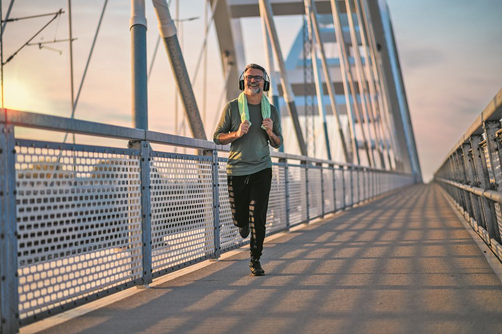 Mature man jogging