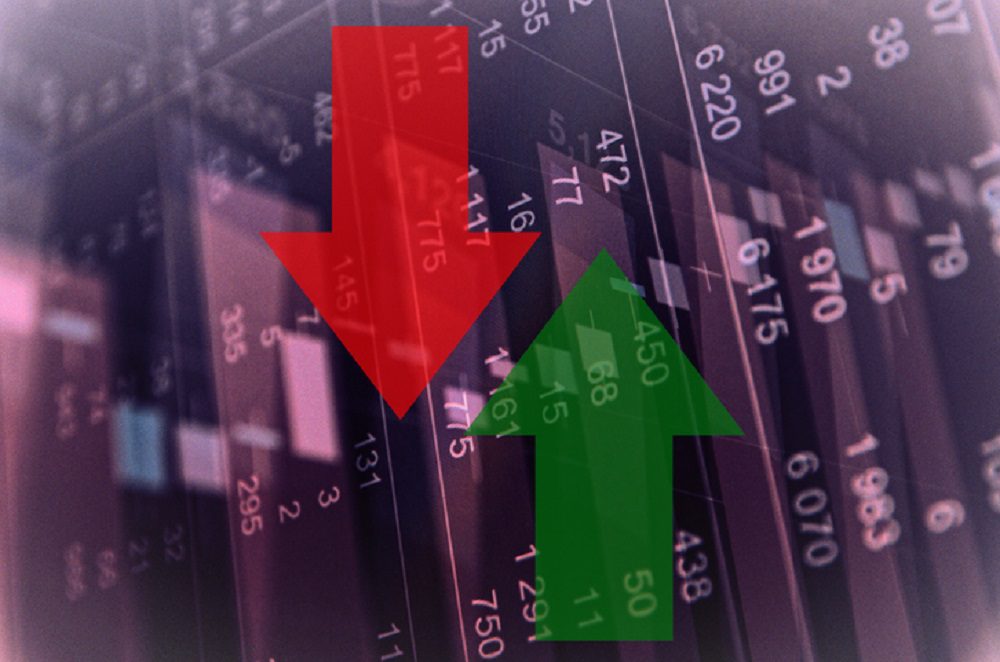 Trading software window on PC screen. Stock market activity