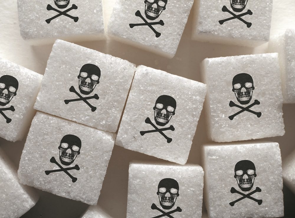 Sugar lumps with skull and crossbones