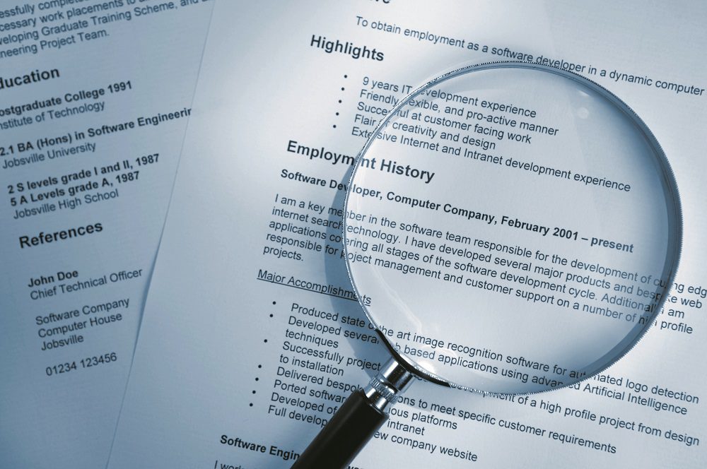 Magnifying Glass on Resume