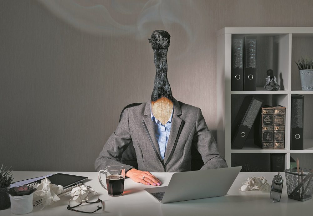 Conceptual photo illustrating burnout syndrome at work
