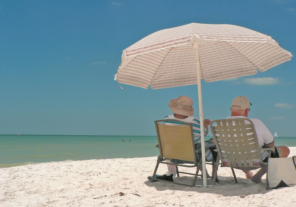 Retirement, two seniors enjoying the sun in Florida