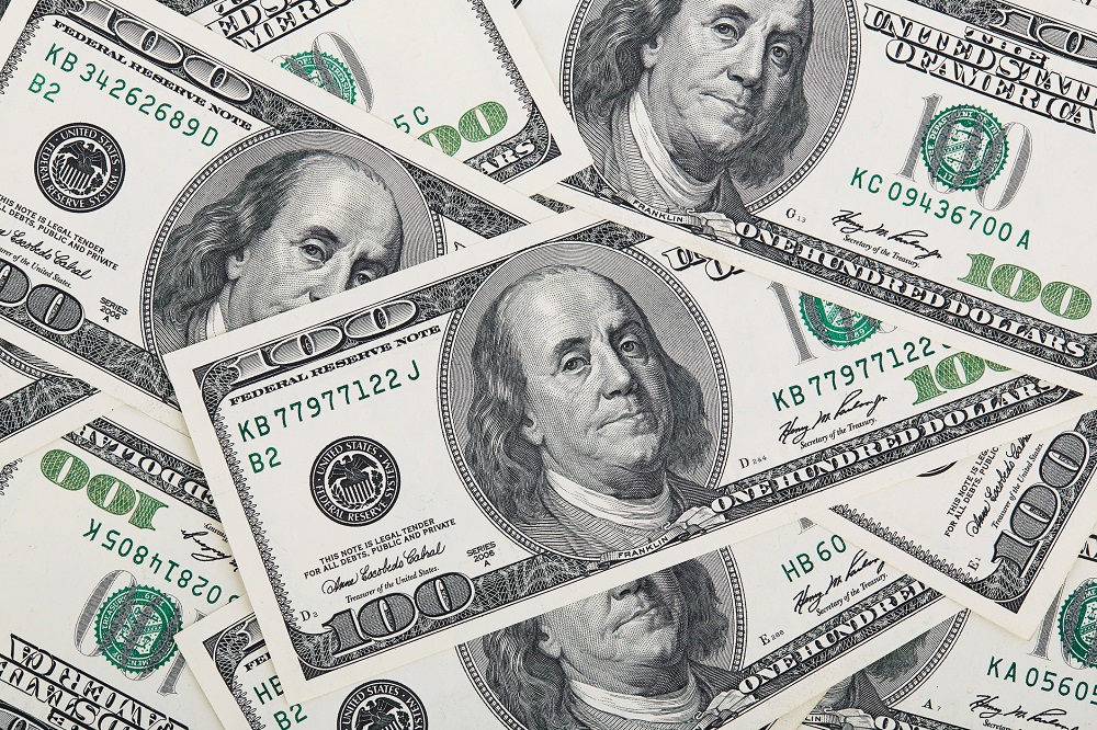 US dollars as a background