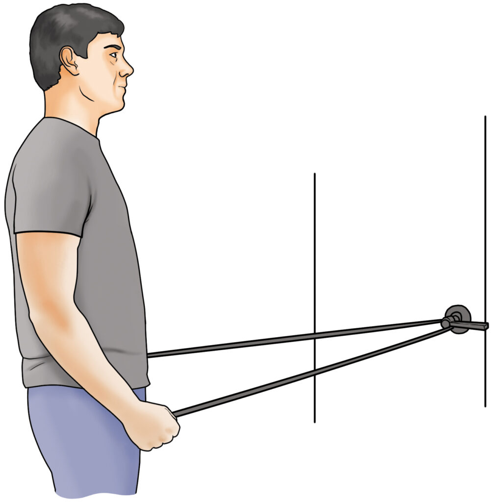 Diagram of a lateral pulldowns.